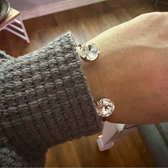 Sabika LIKE Rose Gold Tone Clear Crystal Cuff Bracelet NEW - Picture 3 of 8